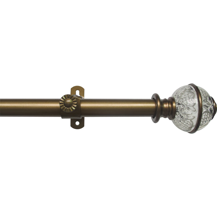 Lancaster Camino Decorative Rod & Finial - Mahogany and Amber, All-Metal Hardware, Wall or Ceiling Mounting - 48-86