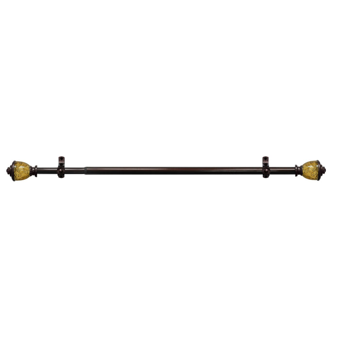 Lincroft Camino Decorative Rod & Finial - Mahogany and Amber, All-Metal Hardware, Wall or Ceiling Mounting