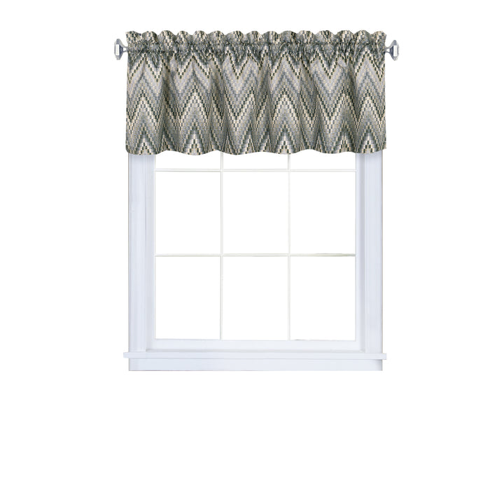 Avery Rod Pocket Window Curtain Valance - 52 Inches x 14 Inches, Soft Chenille Fabric - Charcoal