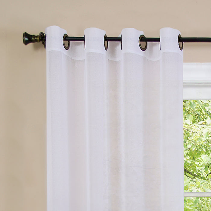 Masterpieces Essence Window Curtain Panel - 52 Inches, Semi-Sheer Fabric, Graduated Ombre Color, Grommet Top, Easy Maintenance - Charcoal - 52x84