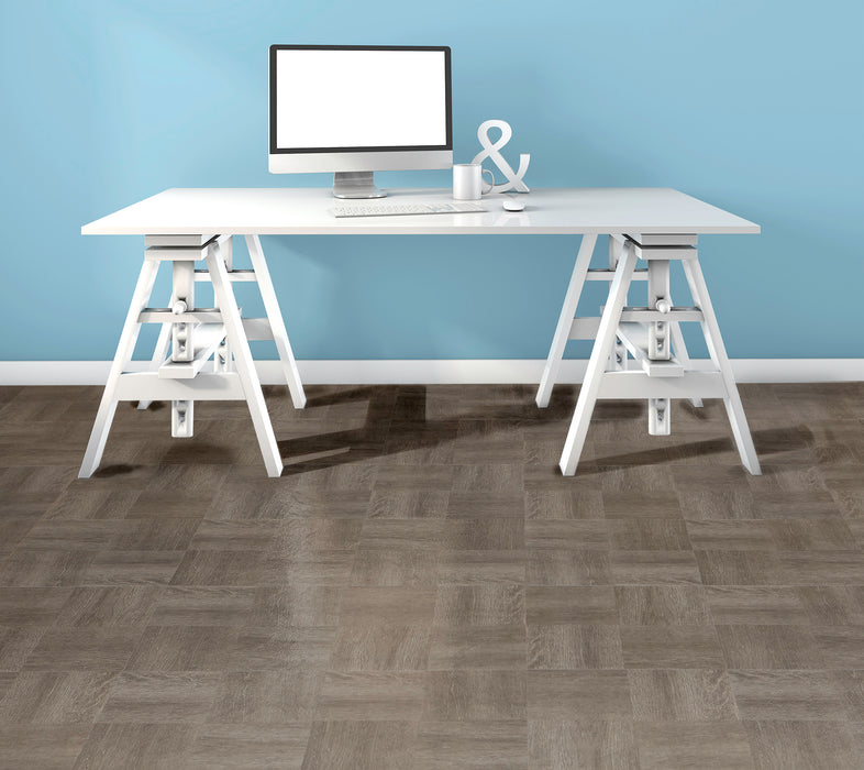 Tivoli 12x12 Self Adhesive Vinyl Floor Tile - Covers 45 Square Feet, 1-Year Warranty - Charcoal Grey Wood