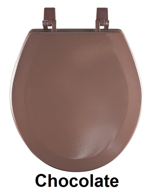 Fantasia 17 Inch Standard Wood Toilet Seat - Molded Design with Beveled Edge - Chocolate