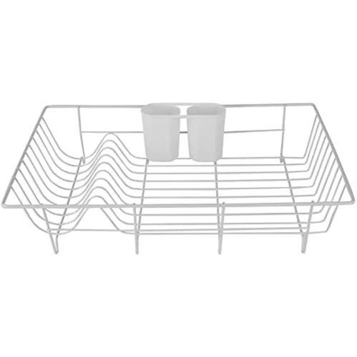 Extra Large 3 Piece Dish Rack Sink Set with Removable Drainboard & Utensil Holder - Heavy Duty Coated Wire - 19" x 12" x 5" - Turquoise