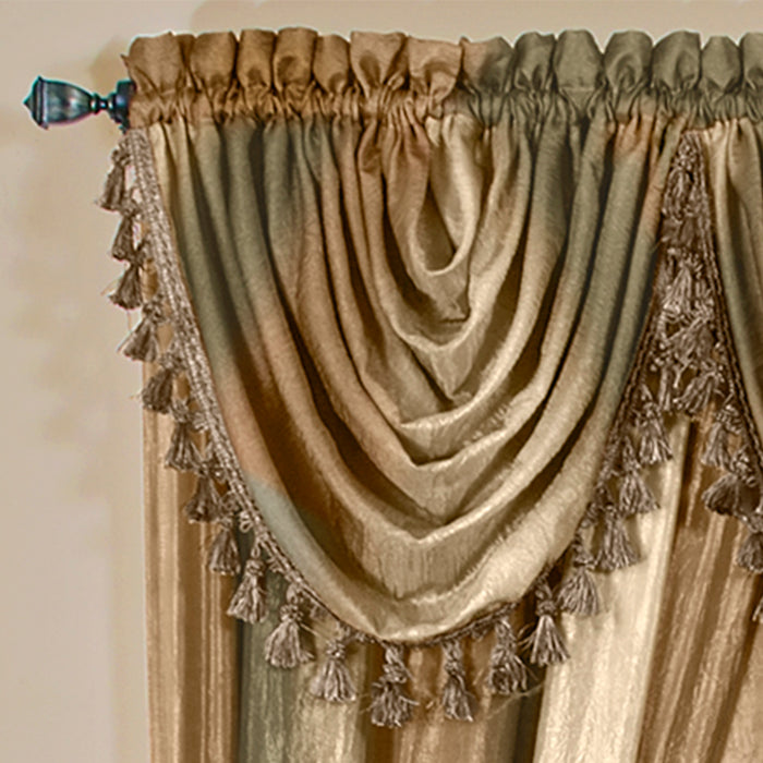 Waterfall Valance in Ombre Style - Blush Tones and Natural Hues, 46 Inch Width, Polyester Material, Easy-to-Clean - Textiles & Soft Furnishings, Household Textiles, Curtains - Earth