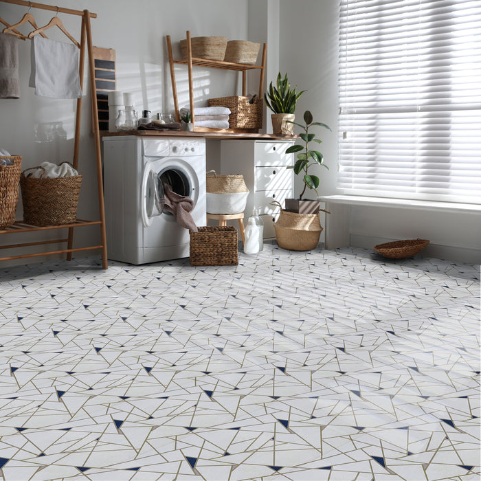 Retro Style 12x12 Self Adhesive Vinyl Floor Tile - 20 Tiles, 20 sqft - Edge