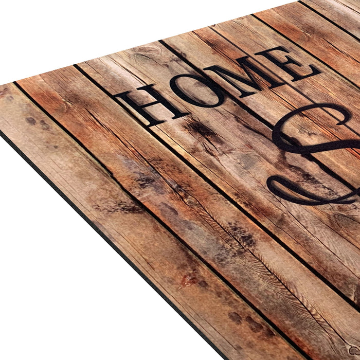 Outdoor Rubber Entrance Mat - Heavy-Duty, Anti-Skid Backing - 18x30 Welcome Rug - Farmhouse Plank