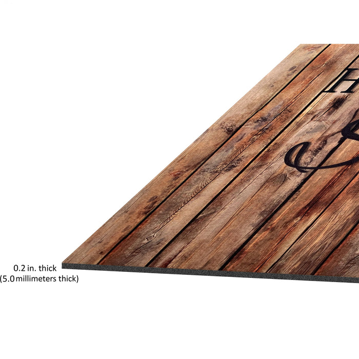 Outdoor Rubber Entrance Mat - Heavy-Duty, Anti-Skid Backing - 18x30 Welcome Rug - Farmhouse Plank