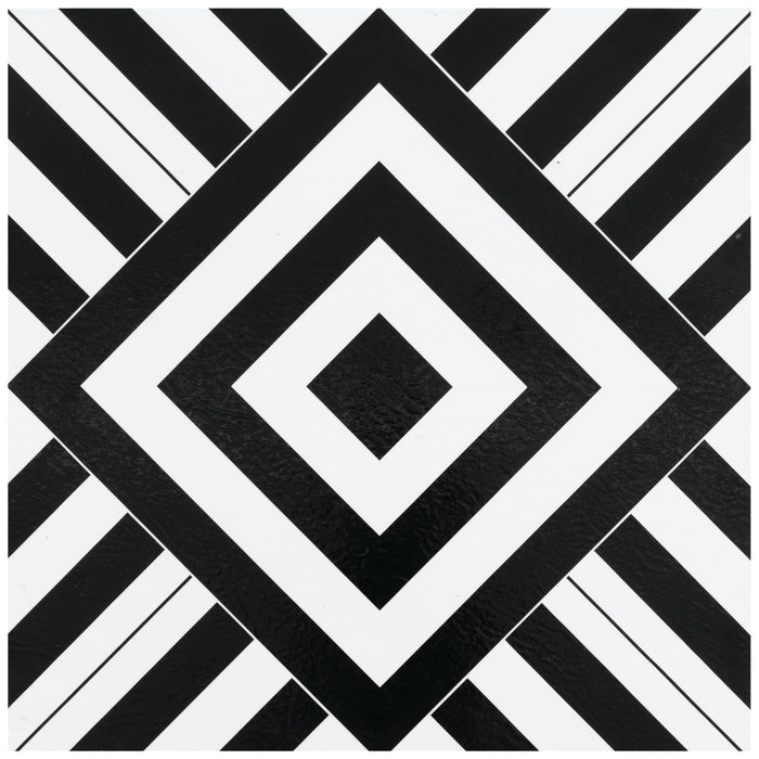 Retro Style 12x12 Self Adhesive Vinyl Floor Tile - 20 Tiles, 20 sqft - Geometric