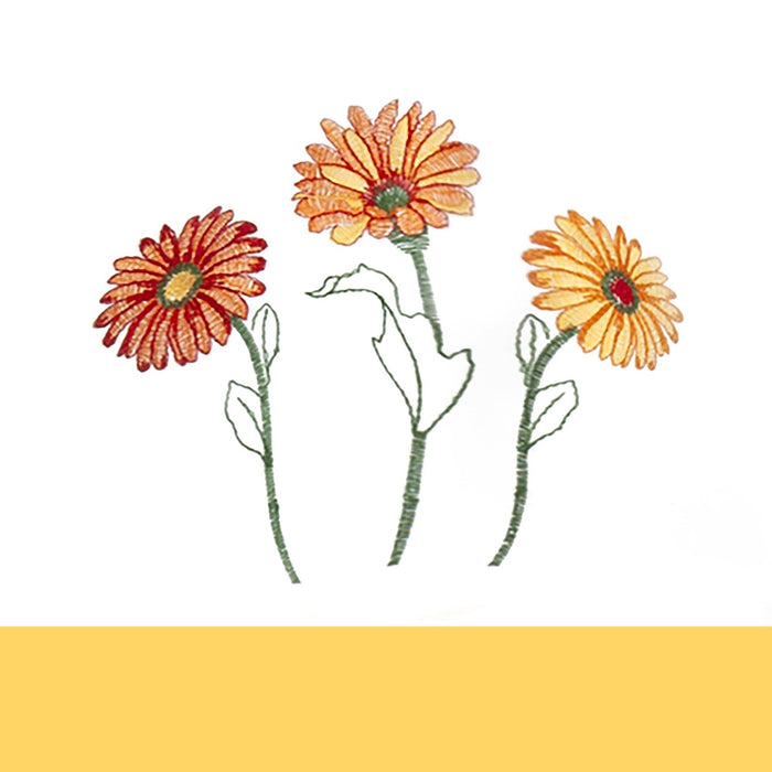 Embellished Cottage Window Curtain Set with Chefs Design, 5-Piece, Gerbera Daisy Style - 58x36