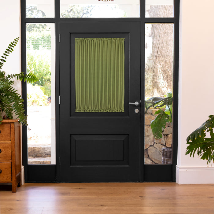 Darcy Rod Pocket Door Panel with Tieback, Soft Radiance, Machine Washable - Green - 54x40