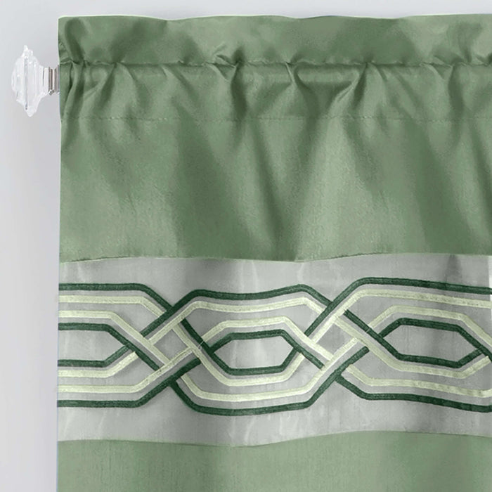 Window Curtain Valance - 55x13 - Green