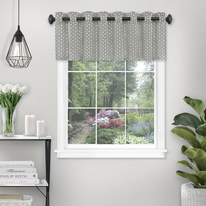 Bedford Rod Pocket Window Curtain Valance - 58 Inches x 13 Inches, Soft Chenille Fabric - Grey