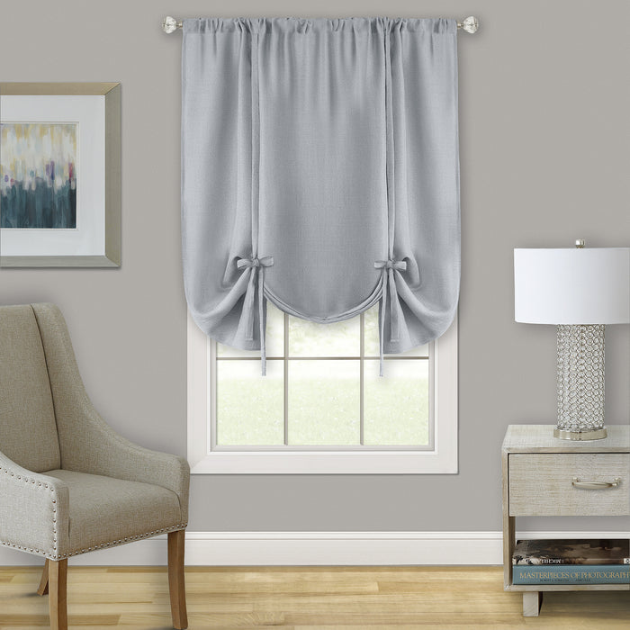 Darcy Window Curtain Tie-Up Shade, 50x63 inches, Polyester, Blush and Natural Hues - Grey