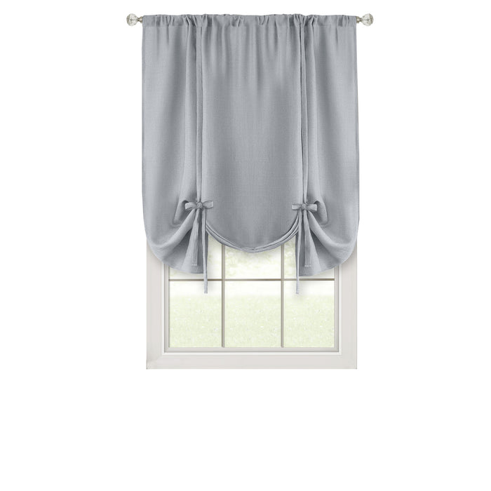 Darcy Window Curtain Tie-Up Shade, 50x63 inches, Polyester, Blush and Natural Hues - Grey