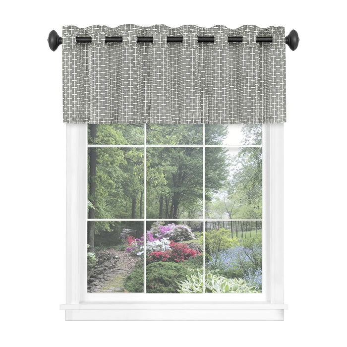 Bedford Rod Pocket Window Curtain Valance - 58 Inches x 13 Inches, Soft Chenille Fabric - Grey