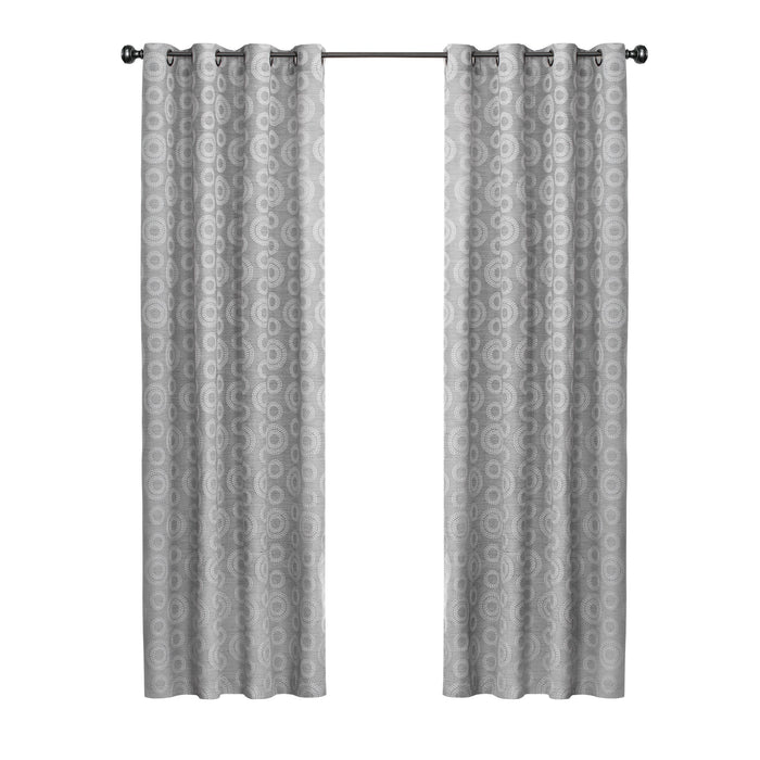 Constellation Grommet Window Curtain Panel, 52 Inches Width, 8 Grommets, Light Filtering, Machine Washable - Textiles & Soft Furnishings - Grey - 52x84