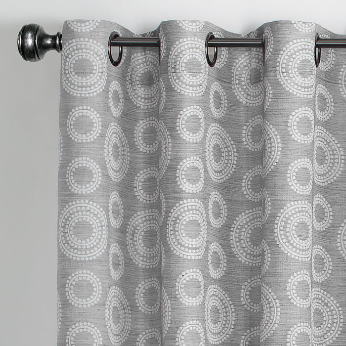 Constellation Grommet Window Curtain Panel, 52 Inches Width, 8 Grommets, Light Filtering, Machine Washable - Textiles & Soft Furnishings - Grey - 52x63