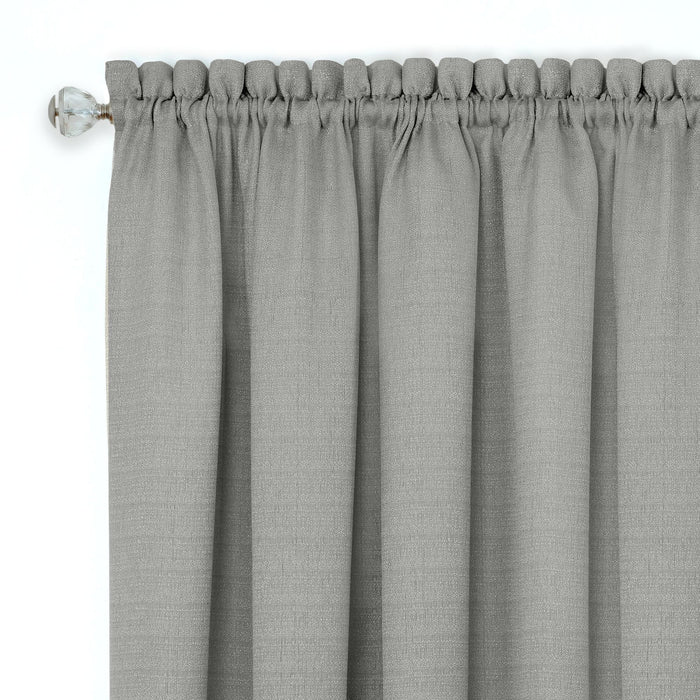 Darcy Window Curtain Tier and Valance Set for Household Textiles - Grey/White - 58x36/58x14