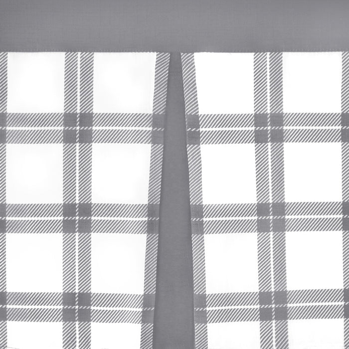 Tate Tier and Valance Window Set - Plaid Window Curtains with 53" Valance Width - Grey - 58x24