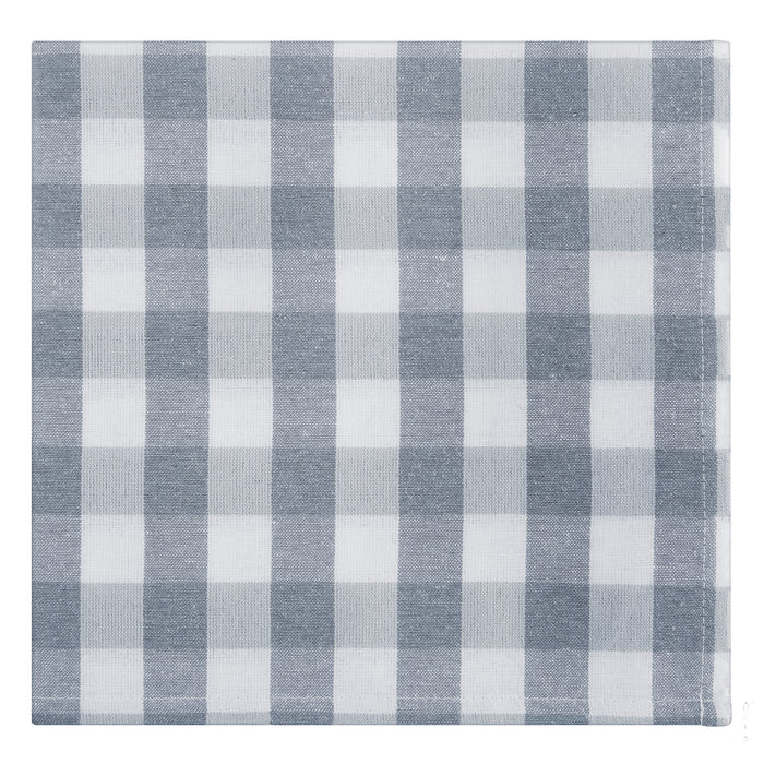 Check Dinner Table Napkins - Set of Four - Grey