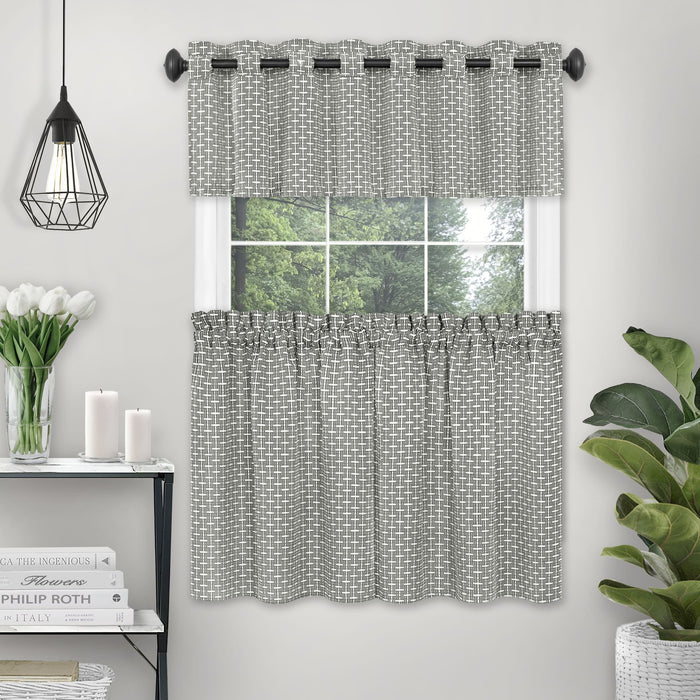 Bedford Rod Pocket Window Curtain Valance - 58 Inches x 13 Inches, Soft Chenille Fabric - Grey