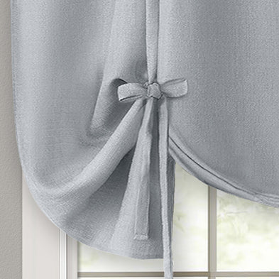 Darcy Window Curtain Tie-Up Shade, 50x63 inches, Polyester, Blush and Natural Hues - Grey