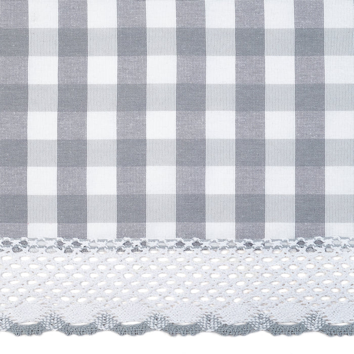 Buffalo Check Window Valance, 58'' x 14'', Light Filtering Effect, Polyester Cotton Blend - Grey