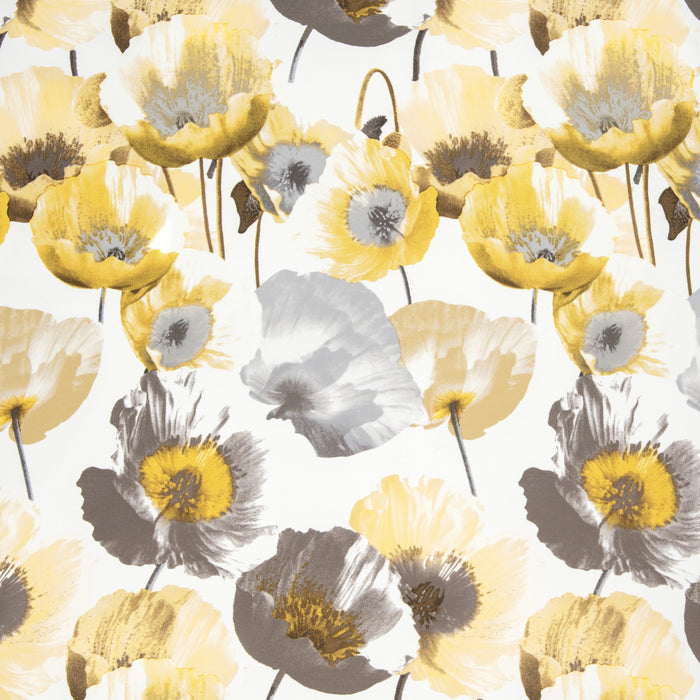 Field Rod Pocket Window Curtain Panel - Poppy Print, Room Darkening, Machine Washable, 50 inch Width - Grey - 50x63