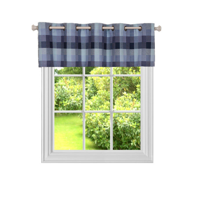 Harvard Plaid Valance with 10 Small Grommets, Easy to Install and Maintain
