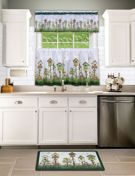 Home Sweet Home Tier and Valance Window Curtain Set - Complete Ensemble with 58-Inch Width - 58x24