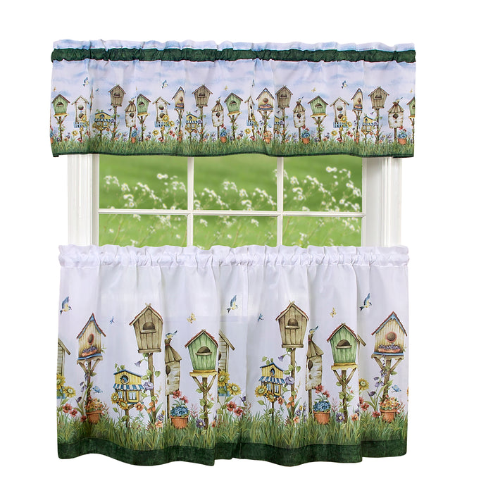 Home Sweet Home Tier and Valance Window Curtain Set - Complete Ensemble with 58-Inch Width - 58x24