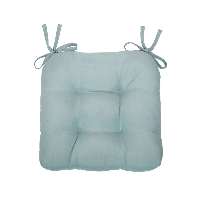 Chase Tufted Chair Seat Cushions - Set of 2 with Stain-Repellent Poly-Cotton Fabric - Ice Blue