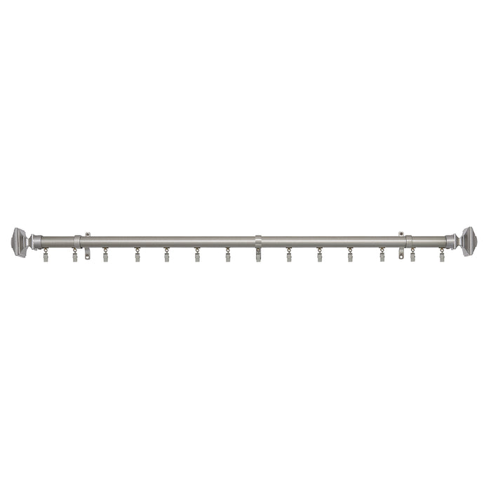 Innovative Traverse Curtain Rod, Matte Silver, for Pinch Pleat and Rod Pocket Top Panels, with Free-Moving - 36-66