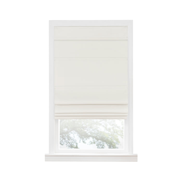 Cordless Blackout Roman Window Shade - Total Room Darkening & Stylish Valance - Ivory - 31x64