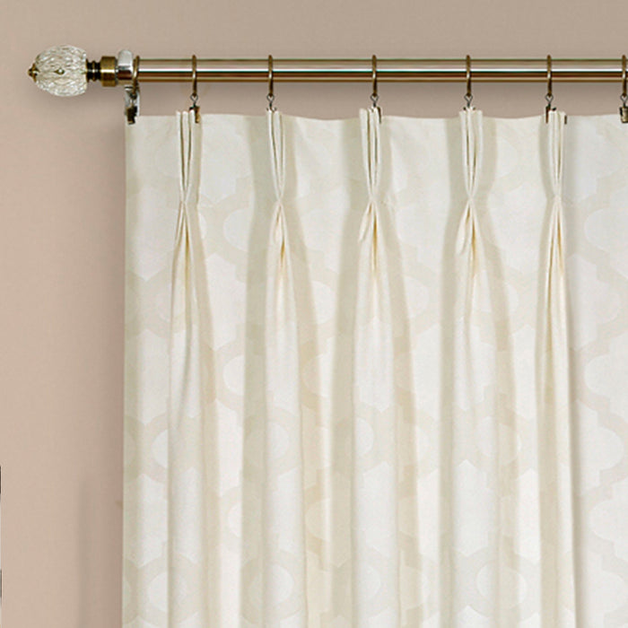 Pinch Pleat Window Curtain Panel - Room Darkening Velvet Fabric, Back Tab/Rod Pocket/Clip Rings Hanging Options, Masterpieces Brand - Ivory - 34x63