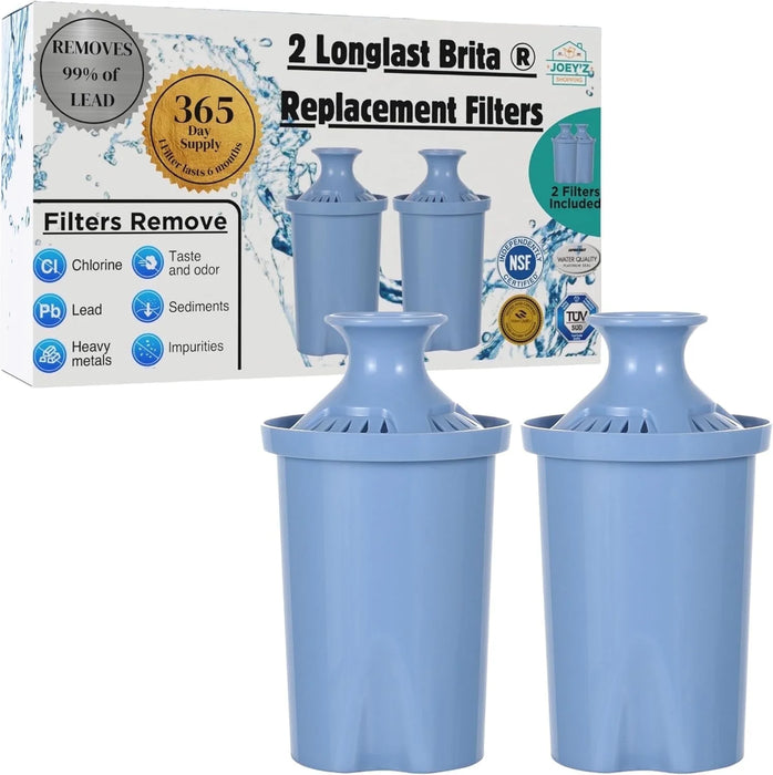 Joey'z 30-Cup Water Pitcher Filter with 5 Water Filter Replacement & Electronic Reminder, Compatible with Brita Ultramax & Dispenser