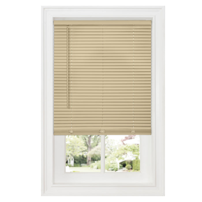 Durable Latte 1" Room Darkening Mini Blind with Cordless Operation - 43x64