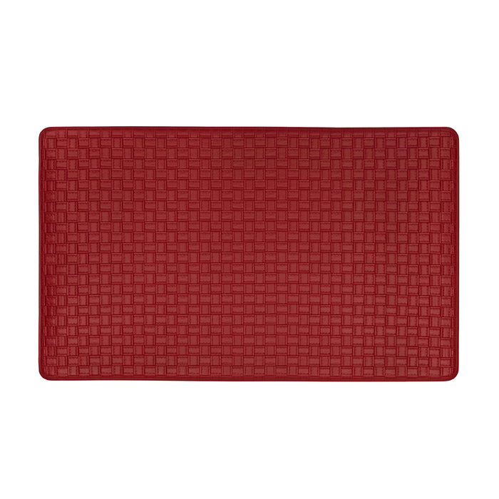 Achim Decorative Anti-Fatigue Mat - Faux-Leather Woven-Embossed - Eco PVC Foam - Sizes 18x30, 20x39 - Lava - 18x30