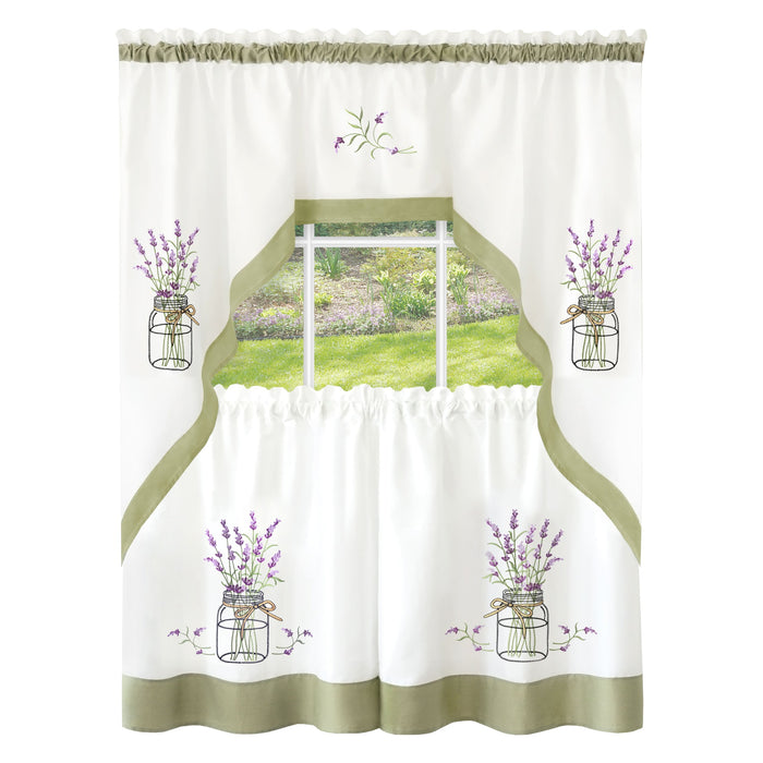 Embellished Tier and Swag Curtain Set