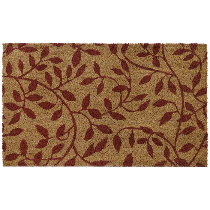 Dorothy Printed Coir Door Mat - Natural Coco Fibers - 18x30 - Heavy Duty Trap for Dirt and Moisture - Easy to Clean - Leaves