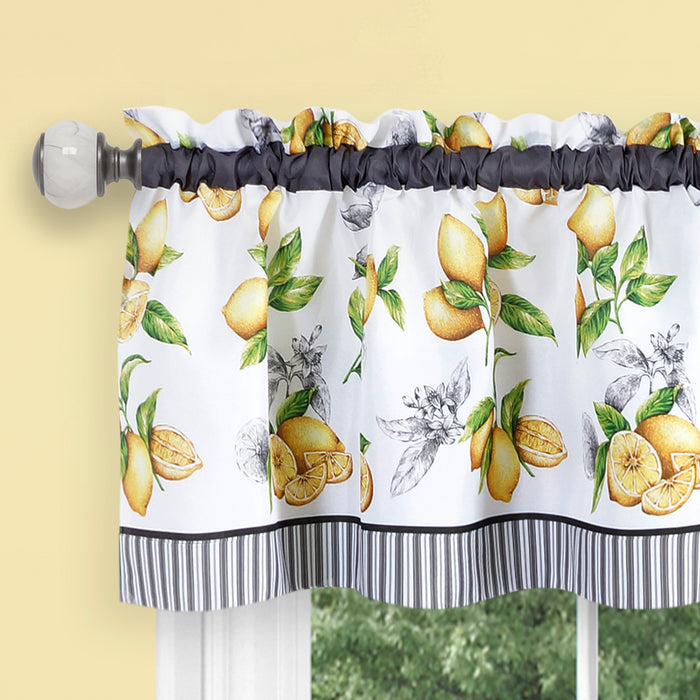 Lemon Drop Tier and Valance Window Curtain Set - Complete Ensemble with 58-Inch Width - Yellow - 58x24