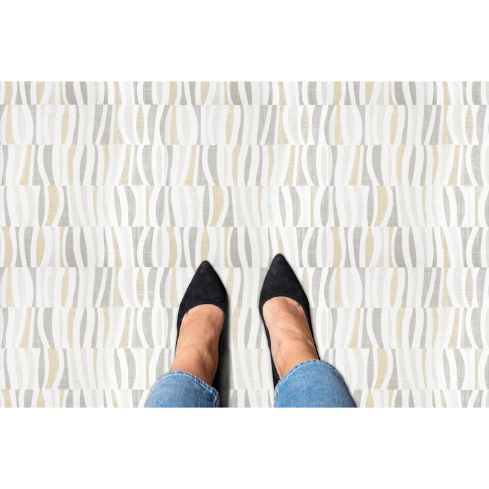 Retro Style 12x12 Self Adhesive Vinyl Floor Tile - 20 Tiles, 20 sqft - Linen Waves