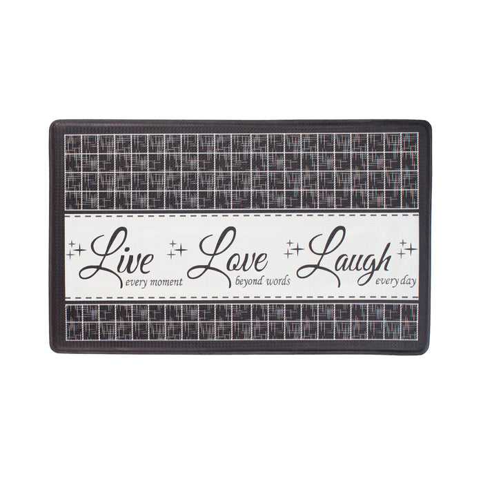 Anti Fatigue Mat 18x30 - Live, Love, Laugh - Charcoal