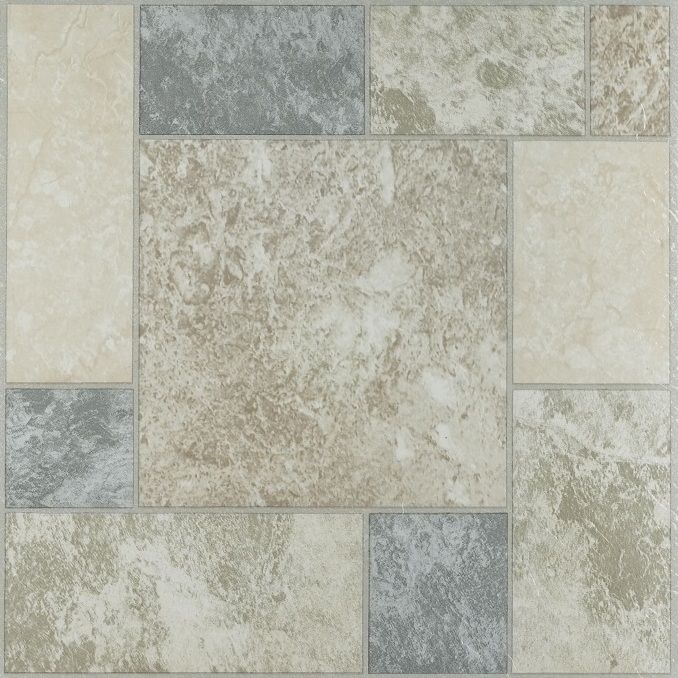 Tivoli 12x12 Self Adhesive Vinyl Floor Tile - Covers 45 Square Feet, 1-Year Warranty - Marble Blocks