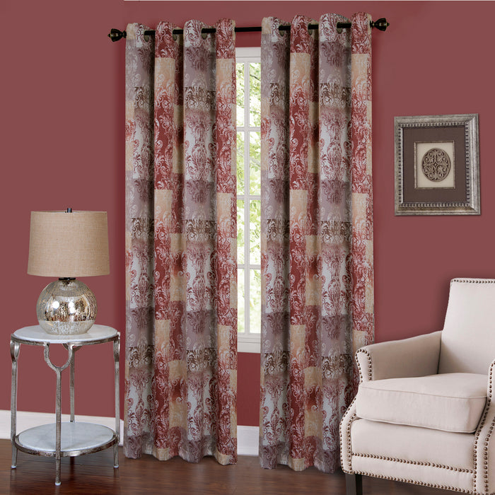 Vogue Grommet Window Curtain Panel - Room Darkening, Energy Efficient, Enhances Privacy - Marsala - 50x84