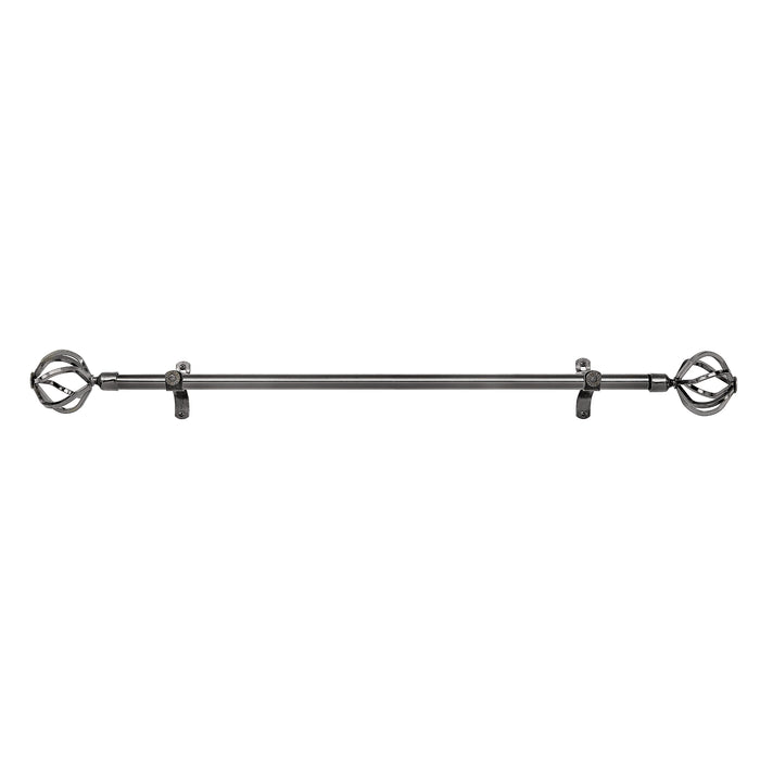 Metallo Decorative Rod & Finial - Carrera Style - All-Metal Hardware with Brackets and Screws