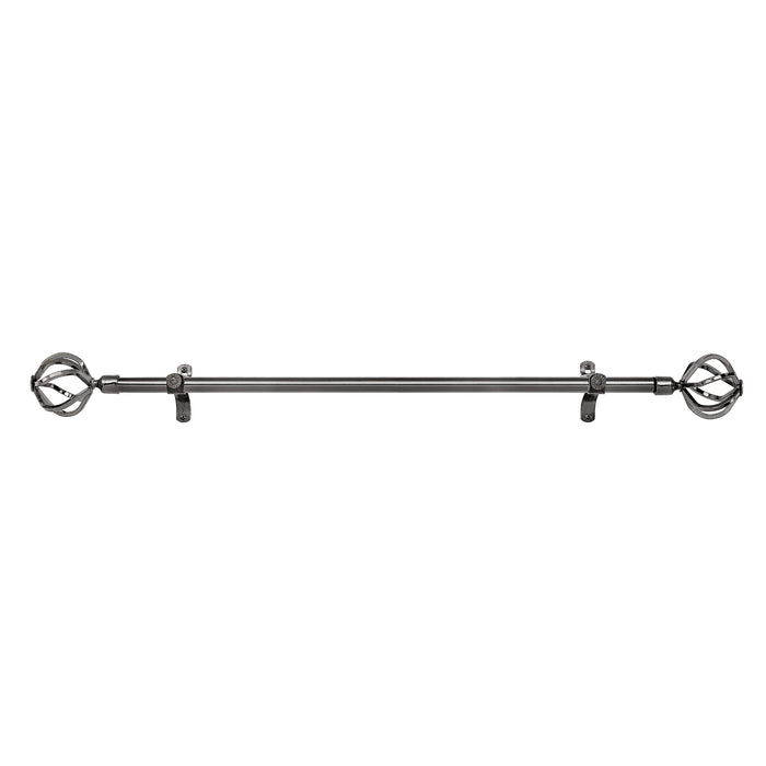 Metallo Decorative Rod & Finial - Carrera Style - All-Metal Hardware with Brackets and Screws - 66-120