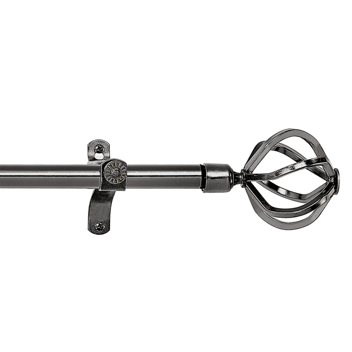 Metallo Decorative Rod & Finial - Carrera Style - All-Metal Hardware with Brackets and Screws - 28-48