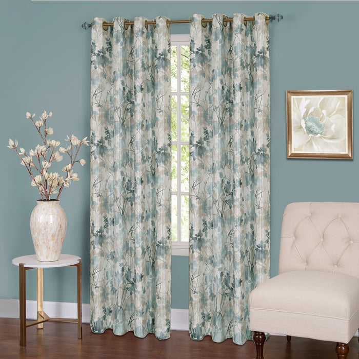 Tranquil Lined Grommet Blackout Window Curtain Panel, 98% Light Blocking, 50 inches Width, Machine Washable Polyester Fabric - Textiles & Soft Furnishings - Mist - 50x84