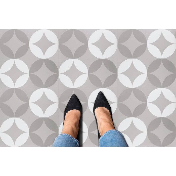 Retro Style 12x12 Self Adhesive Vinyl Floor Tile - 20 Tiles, 20 sqft - Mod Diamond